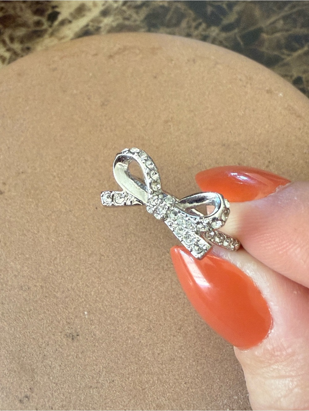 Kate Spade Silver Crystal Bow Ring - Sparkling Ribbon Statement